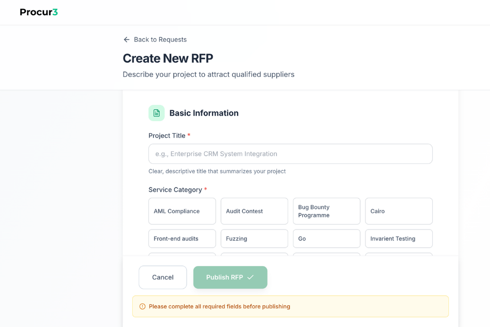 Post Your RFP